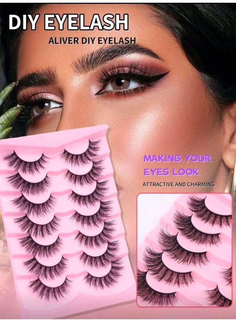 SHEIN-7Pairs False Lashes 3D Mink Lashes Fluffy Dramatic Thick Volume Eyelashes Natural Lashes - Image 5